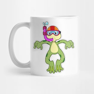 Frog at Diving with Snorkel Mug